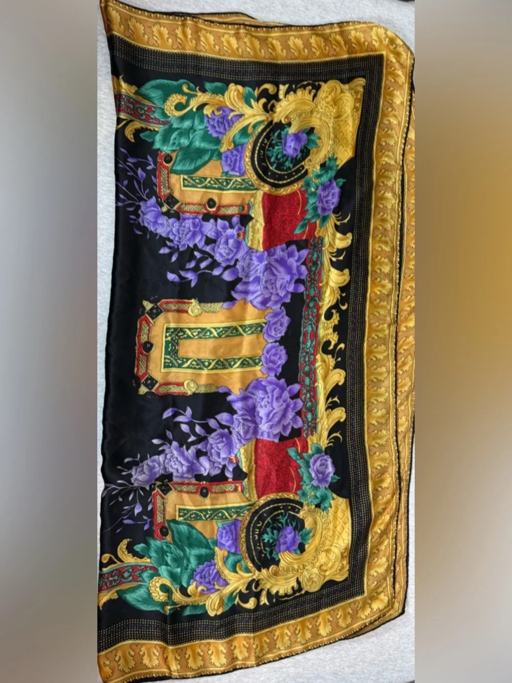 Mastermark Oy‎ Vintage 100% Silk Scarf Large Square